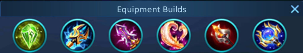 Equipment builds interface for Chang' e of mobile legends