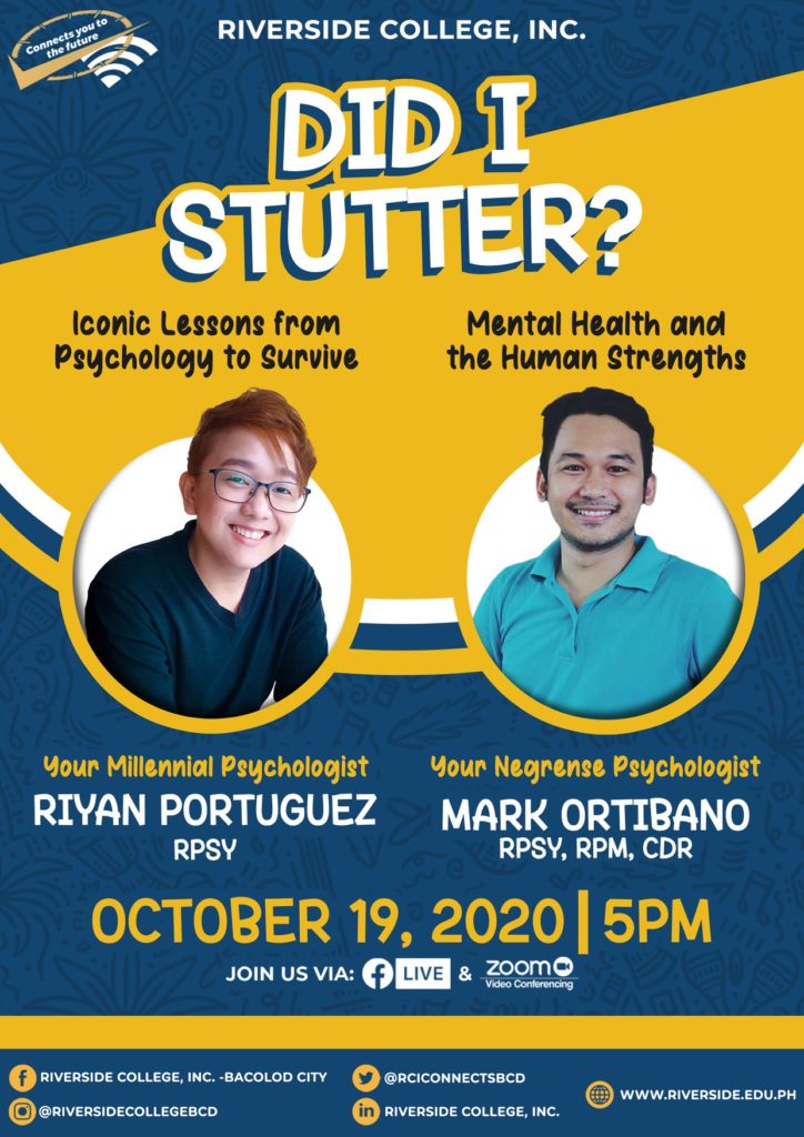 let’s talk about mental health: riverside hosts live talk on mental health on masskara week 1 Did I stutter