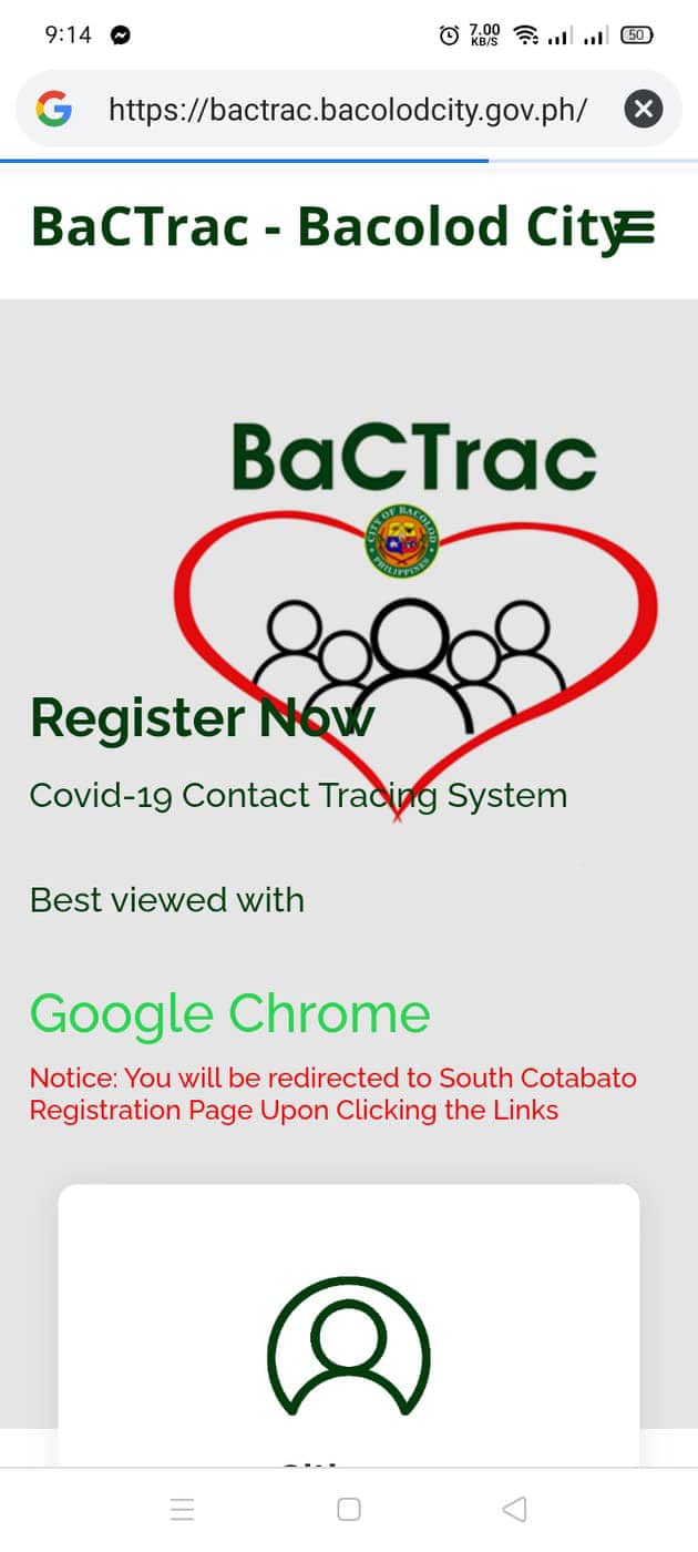 Bactrac Bacolod web address registration link