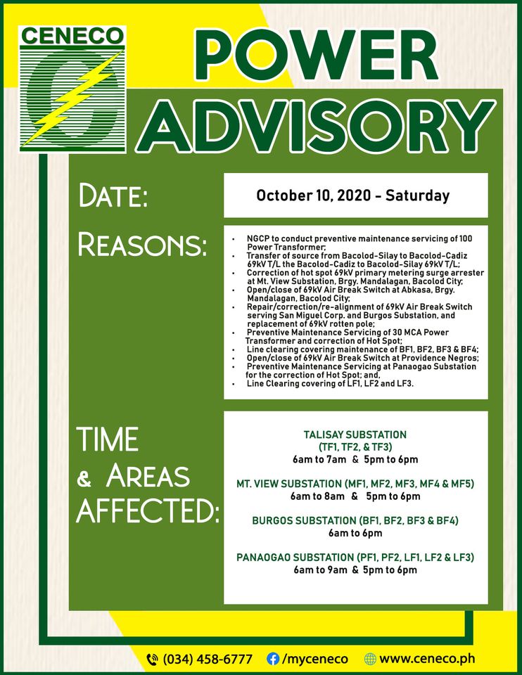 ceneco power advisory for october 10 2020 1