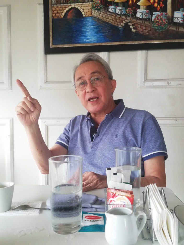 Businessman Frank Carbon, chief executive officer of the Metro Bacolod Chamber of Commerce and Industry, gets animated while discussing the state of the local economy and how to make it stir again after a series of quarantines. | Photo by Julius D Mariveles