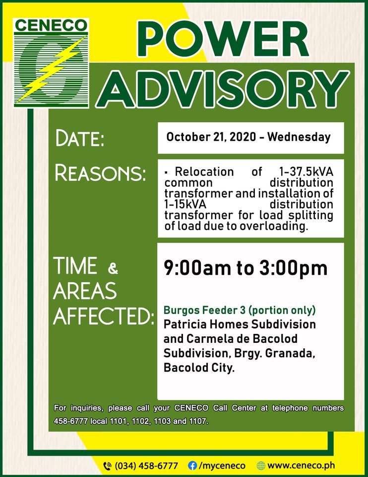 power advisory on october 21