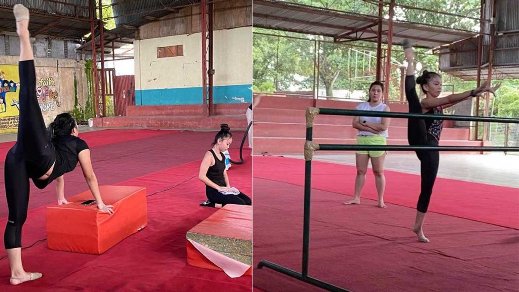 pinoy pride: the tale of three filipinos in the first international online cup 2020 1 With Coach Kris Joy Leeping. The multi-awarded gymnasts train for hours, with all the hard work eventually paying off. | Photos from Tommy Celis