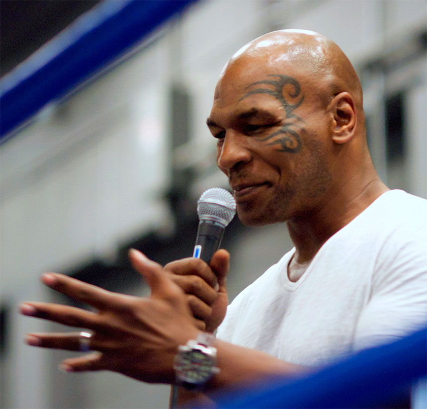"Mike Tyson at the South by Southwest Festival in Austin, Texas, United States." by Eduardo Merille is licensed under CC BY-SA 2.0