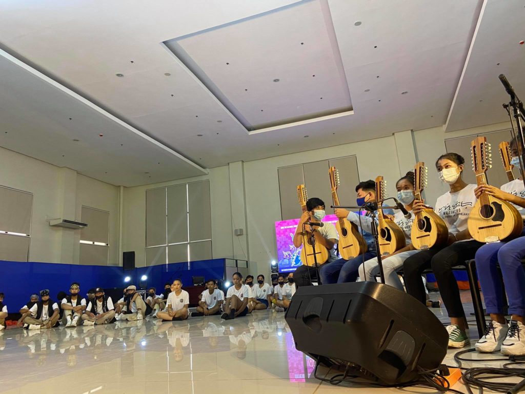 The rondalla band and the contemporary and pop dancers..