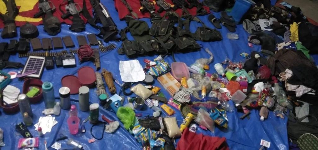 Items recovered by soldiers from the encounter site reported to have been left by the rebels. | Photo courtesy of 303rd IB