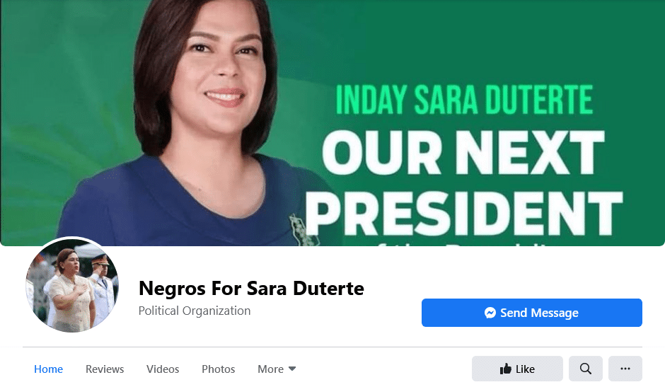 Negros for Sara Duterte. | Photo from Negros For Sara Duterte FB page.