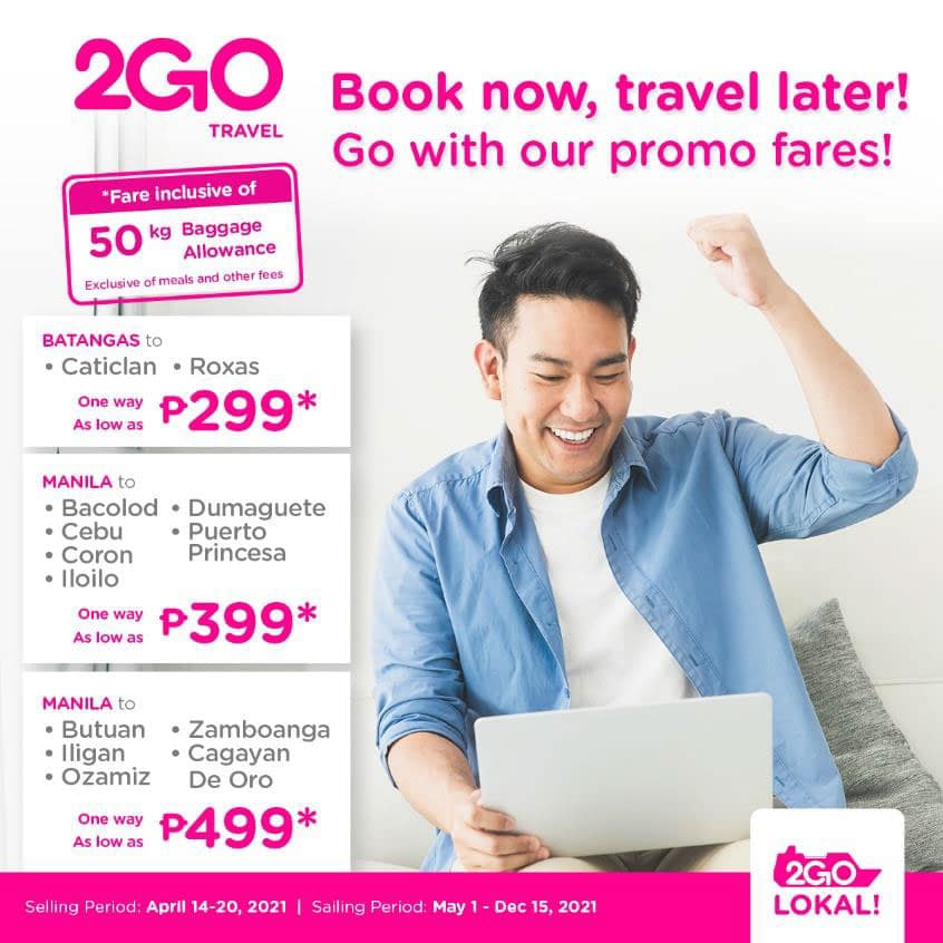 2Go book now travel later