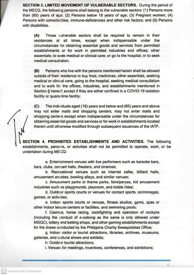 Page 3 of the Executive Order 041-A of Iloilo Mayor Jerry Treñas.