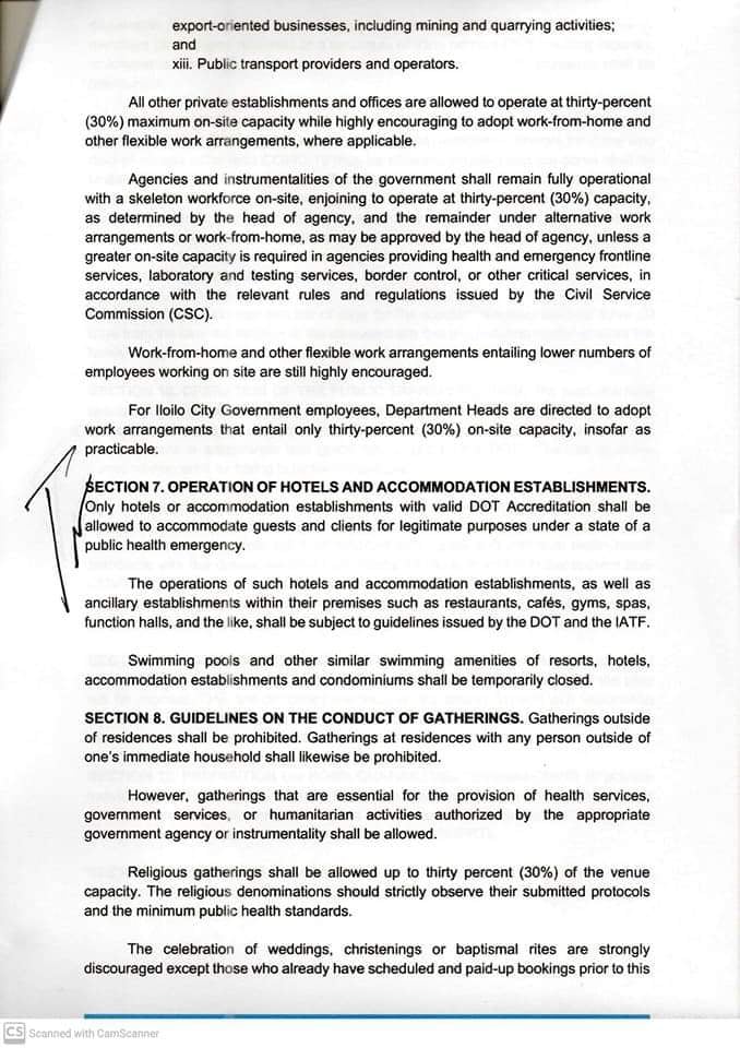 Page 5 of the Executive Order 041-A of Iloilo Mayor Jerry Treñas.