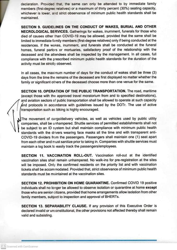Page 6 of the Executive Order 041-A of Iloilo Mayor Jerry Treñas.