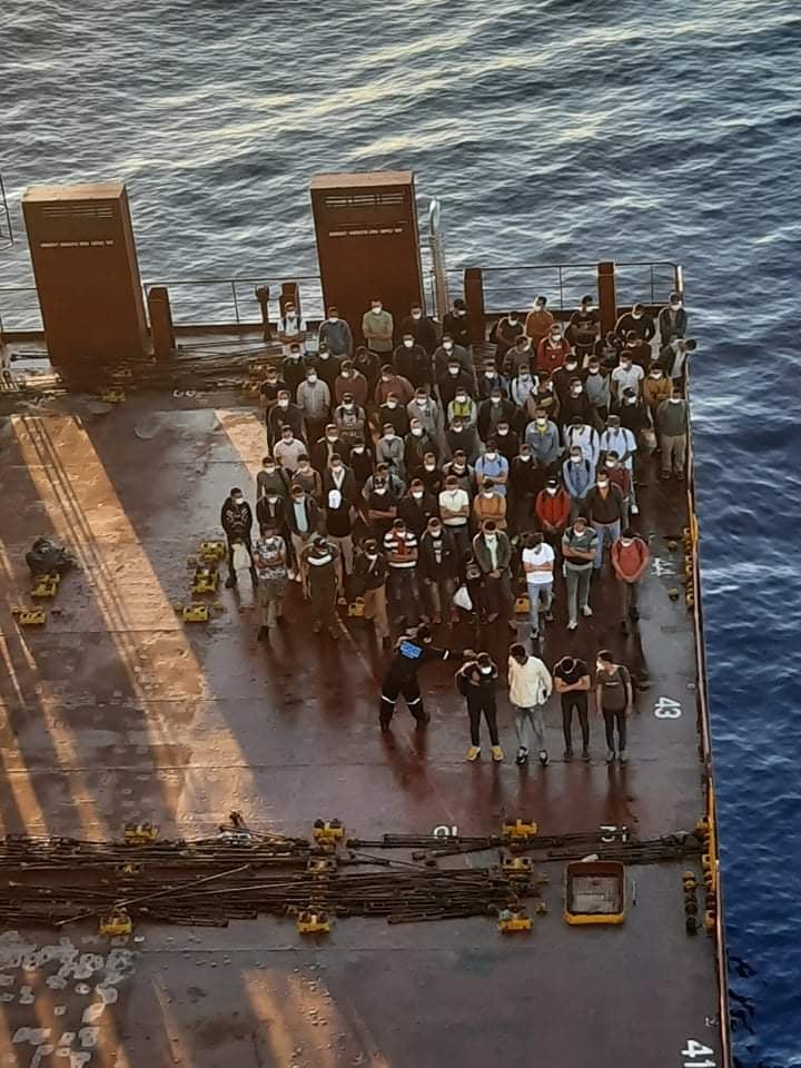 The crew of MV Fleur N led by Capt. Melvin Villanueva rescued 84 refugees from Sudan and Egypt, who were floating at sea for three days. | Photo courtesy of Harry Villanueva.