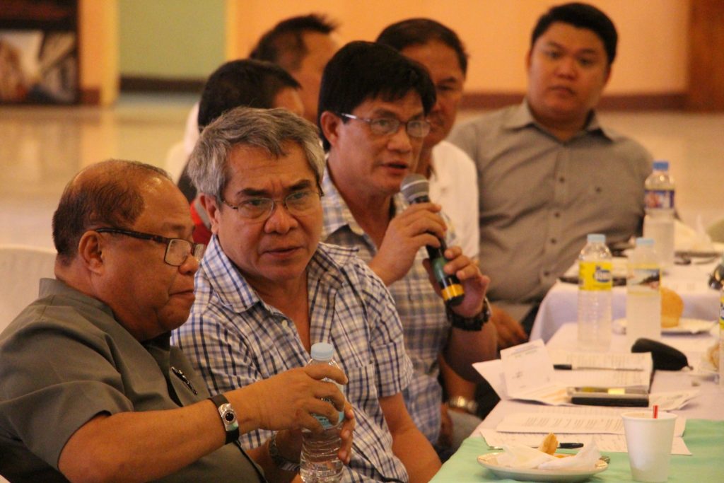 Former City Hall executives Rodel Parcon, 2nd from left, and lawyer John Orola, first at left, in a meeting of the Waste Amount Characterization Study in 2016. The publicist of Benirez sent this photo along with the rebuttal of the former solon to City Hall's claims.
