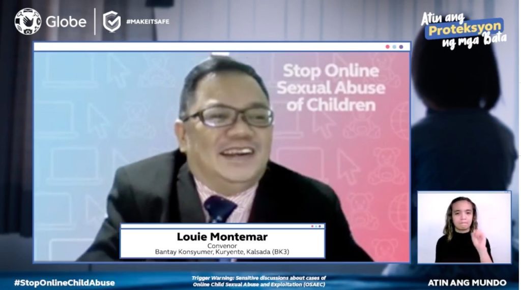 BK3 Representative Prof. Louie Montemar highlights the importance of caring for victims of OSAEC and the long-term effects of online sexual abuse and exploitation