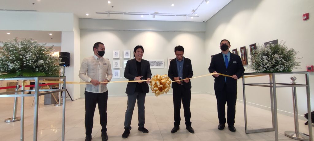 Ribbon cutting led by Park Inn by Radisson Bacolod’s Front Office Manager Archie Javellana, featured artists Revo Yanson, Ryn Paul Gonzales and Park Inn by Radisson Bacolod’s General Manager, Sherwin Lucas (L to R)