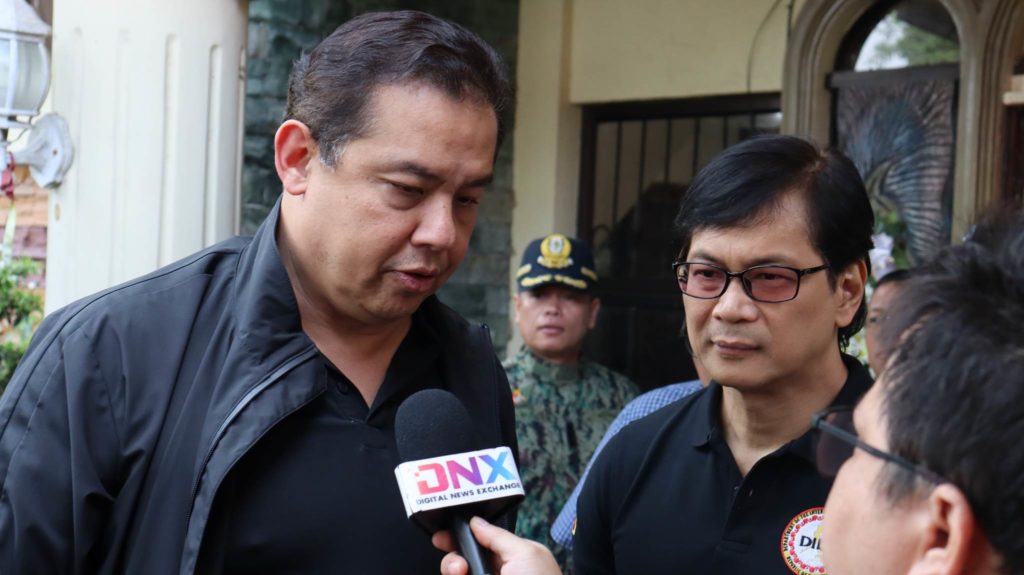 House Speaker Martin Romualdez and Interior and Local Government Secretary Benjamin Abalos Jr. in an interview with DNX Executive Editor Julius Mariveles. | Photo by Banjo Hinolan.
