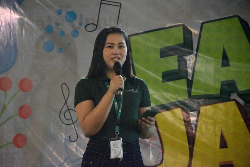 Ayala Malls Capitol Central Senior Associate Manager Christine Saroca thanks CHMSU for organizing the Earth Jam and for the partnership in other sustainability projects.
