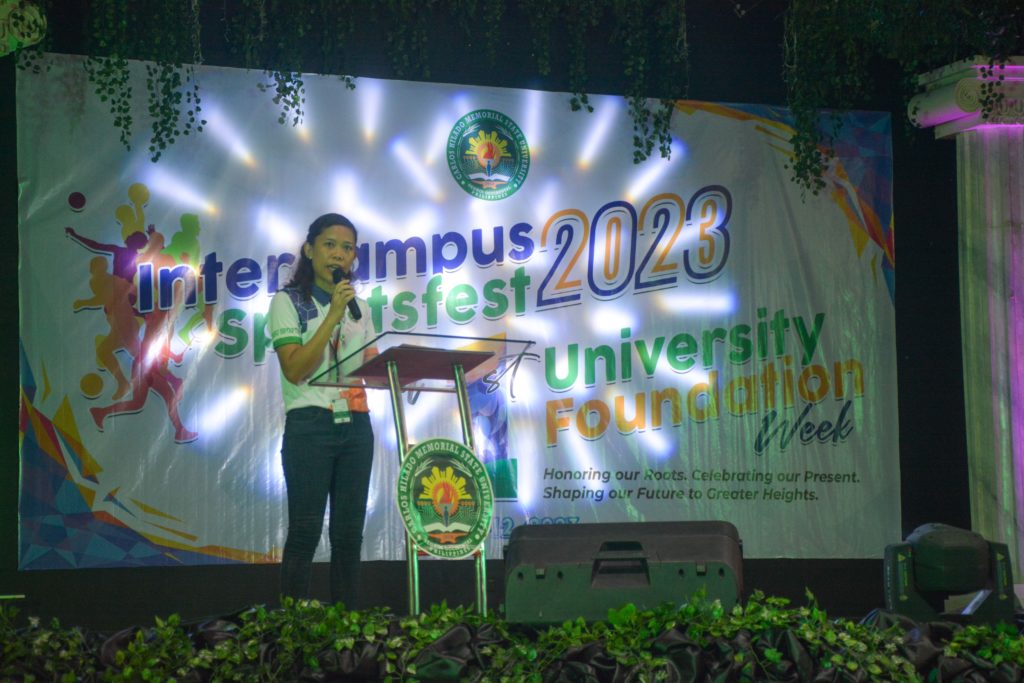 Maria Victoria G. Violanda, Director for Student Affairs and Services, gives her welcome remarks.