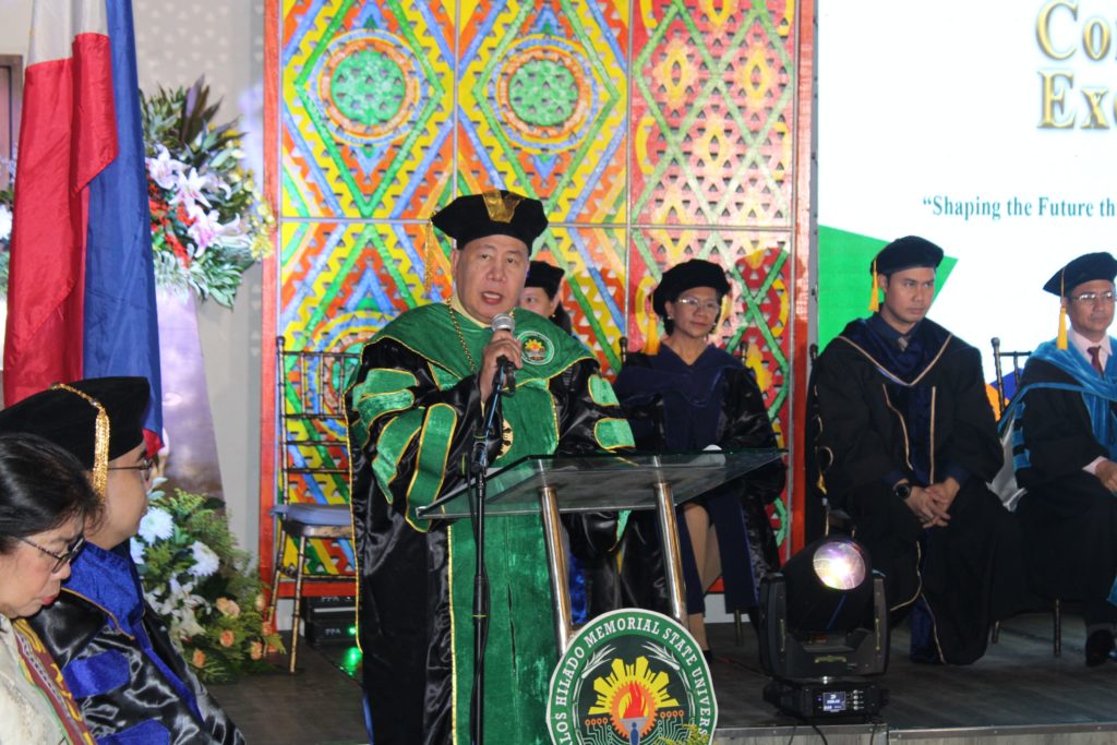 Norberto P. Mangulabnan, PhD, SUC President III, officially declares the candidates as graduates of the University.