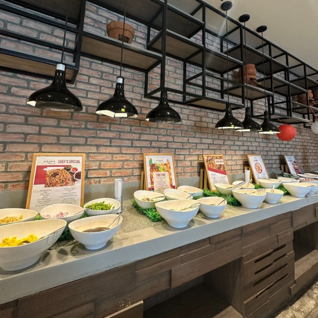 Ultimate – build your own rice and noodle bowls from a 45-foot-long buffet of ingredients and over 30 kinds of sauces
