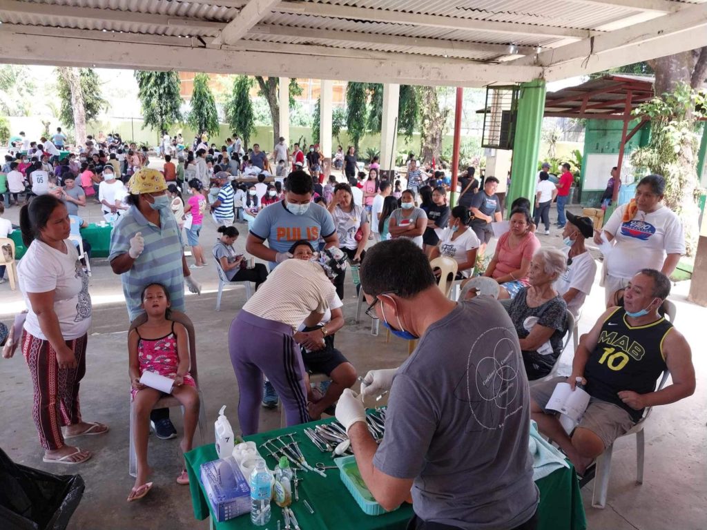Hundreds avail of VMC's medical-surgical-dental mission with haircut and feeding in partnership with the Philippine Army and the Regional Mobile Group recently.