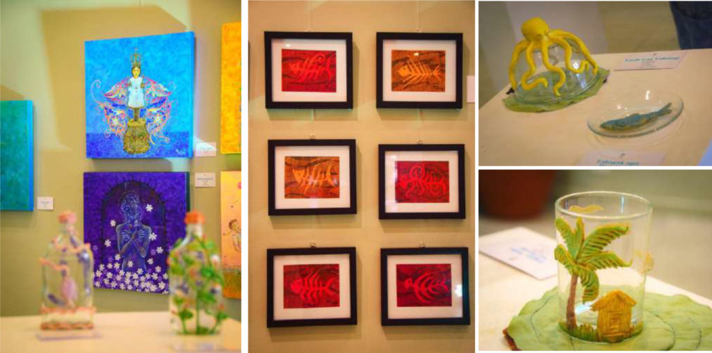 A closer look, the details of the featured pieces of Arnel Villaceran which showcases his expertise on mixed media pieces and acrylic on canvases | Photos by: Martina Villaluna